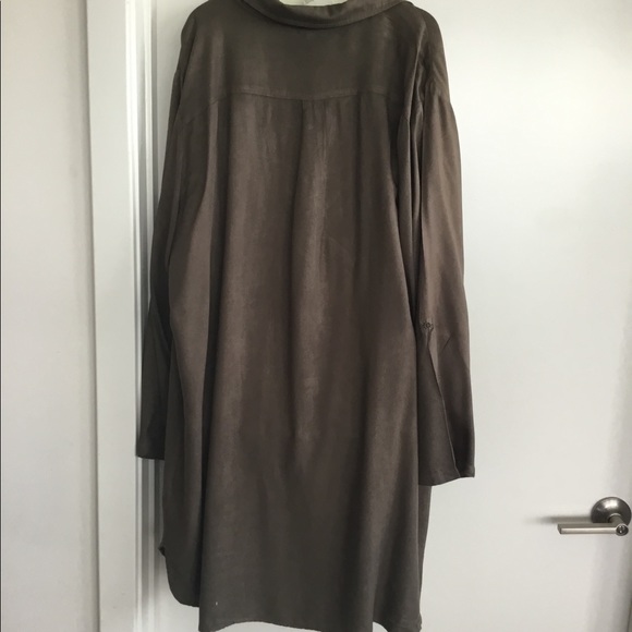 EN Crème Green Long Sleeve Shirtdress. Size 3X $25 - Picture 5 of 10